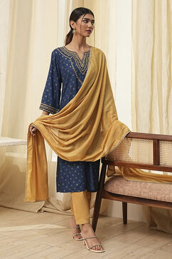 Gold-Toned Cotton Solid Dupatta image number 0