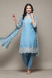 Light Pink Polyester Straight Embroidered Kurta Salwar Suit Set image number 0