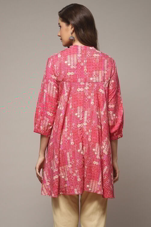 Navy LIVA Printed Kurti image number 2