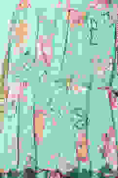 Turquoise Polyester Short Kurta Printed Lehenga Set image number 2