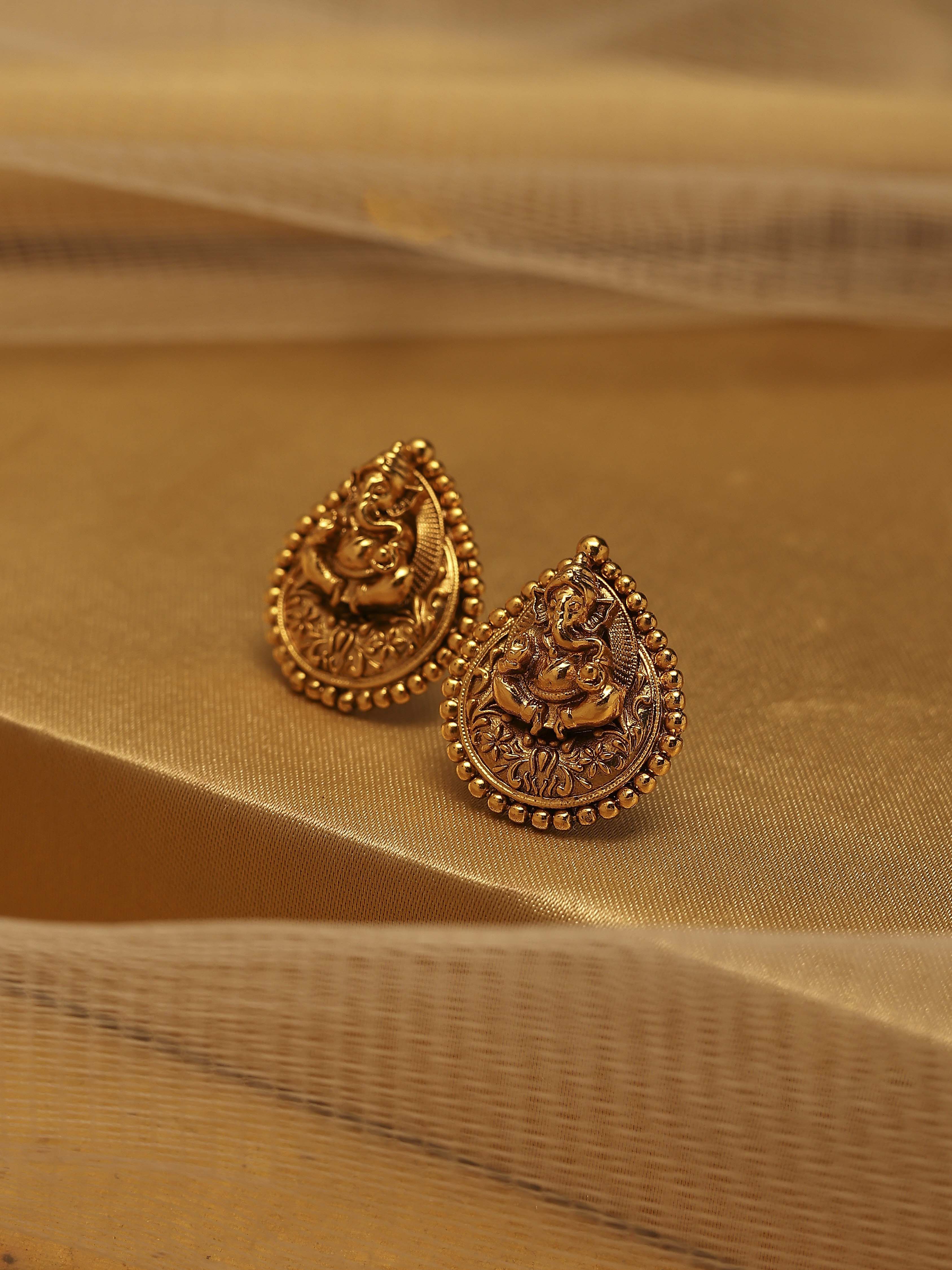Gold Plated Brass Temple Studs image number 0