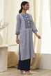 Indigo Printed Straight Kurta image number 4