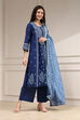 Blue Dyed Printed Straight Suit Set image number 5