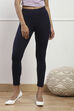 Off White Cotton Lycra Leggings image number 4