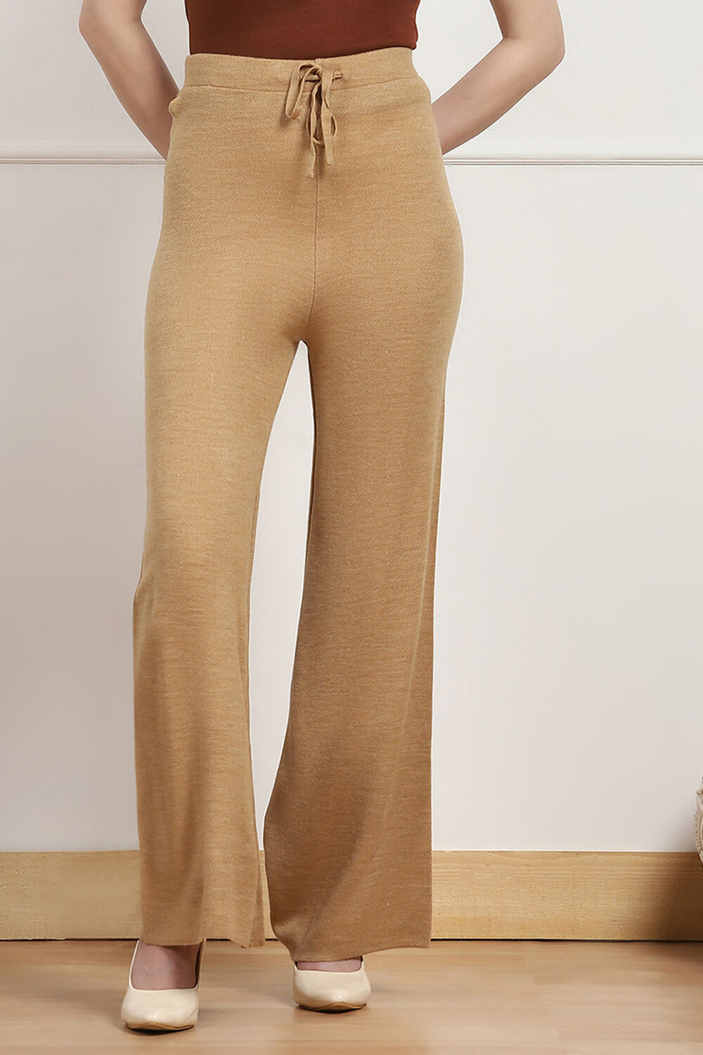Beige Acrylic Pants image number 4