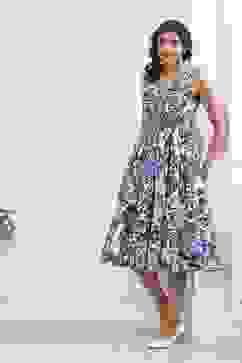 Blue Cotton Kalidar Dress image number 0