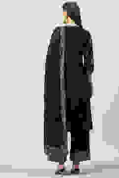 Black Cotton Straight Kurta Palazzo Suit Set image number 4