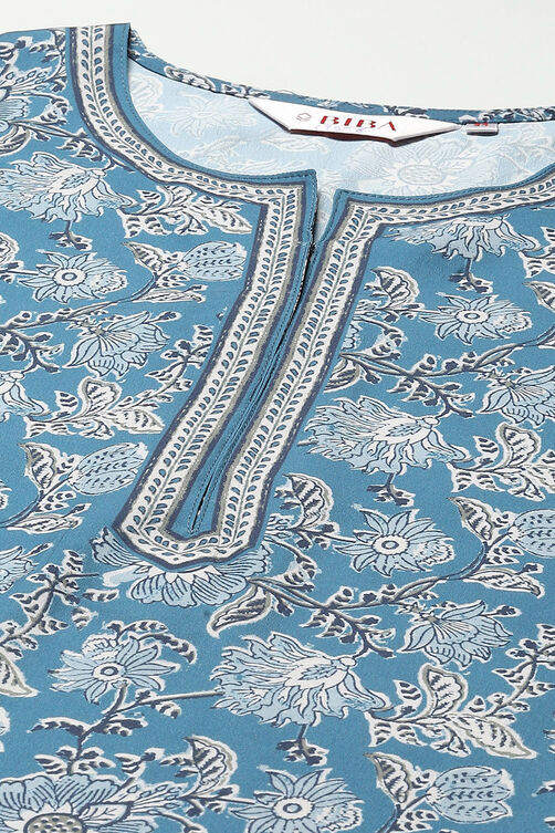 Rose Pink Polyester Straight Printed Kurti image number 1