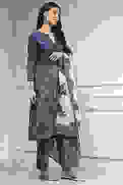 Teal Blue Cotton Printed Straight Suit Set image number 5