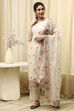 Beige Tissue Machine Embroidered Unstitched Suit Set image number 1