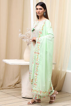 Pista Green Modal Blend Straight Suit Set image number 3