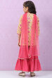 Yellow & Pink Cotton Lehenga Set image number 4