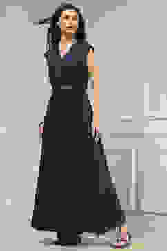 Navy Blue Viscose Rayon Asymmetric Dyed Jumpsuit image number 2