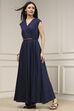Navy Blue Viscose Rayon Asymmetric Dyed Jumpsuit image number 2
