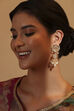Off-White Gold Plated Brass Drop & Dangler Earrings image number 3
