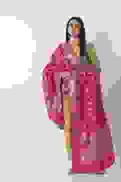 Rani Pink Art Silk Dupatta image number 3