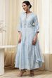 Off-White Cotton Embellished Anarkali Suit Set image number 3