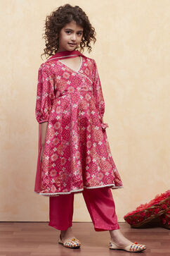 Coral Pink Polyester Flared Suit Set image number 5