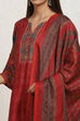 Orange Pashmina Machine Embroidery Unstitched Suit Set image number 8