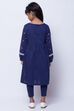 Indigo Cotton Anarkali Kurta Legging Suit Set image number 4