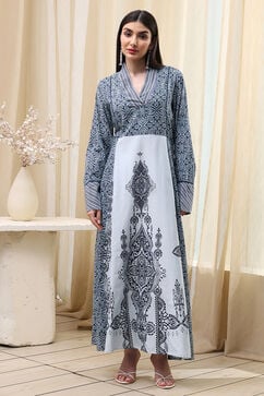 Blue & White Jalabiya Kaftan image number 5