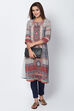 Multicolor Art Silk Straight Printed Kurta image number 4