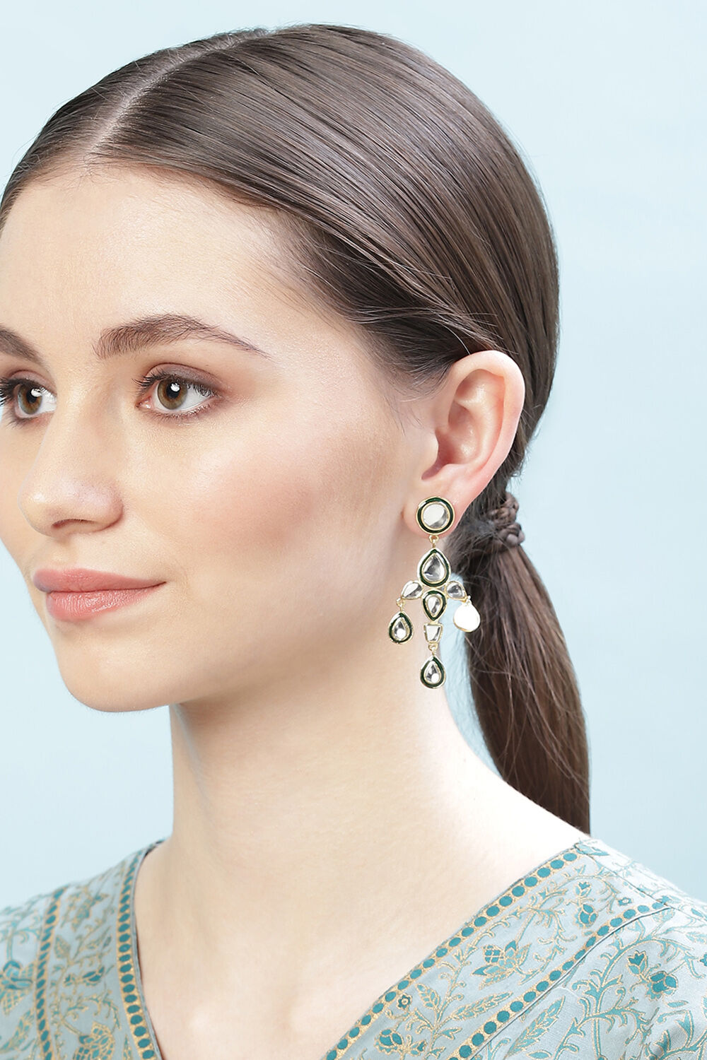 Gold Brass Earrings image number 3