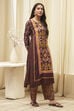 Maroon Cotton Straight Kurta Palazzo Suit Set image number 5