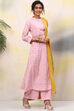Light Pink Cotton Woven Unstitched Suit Set image number 6