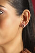 Gold Plated Brass Floral Stud Earrings image number 0