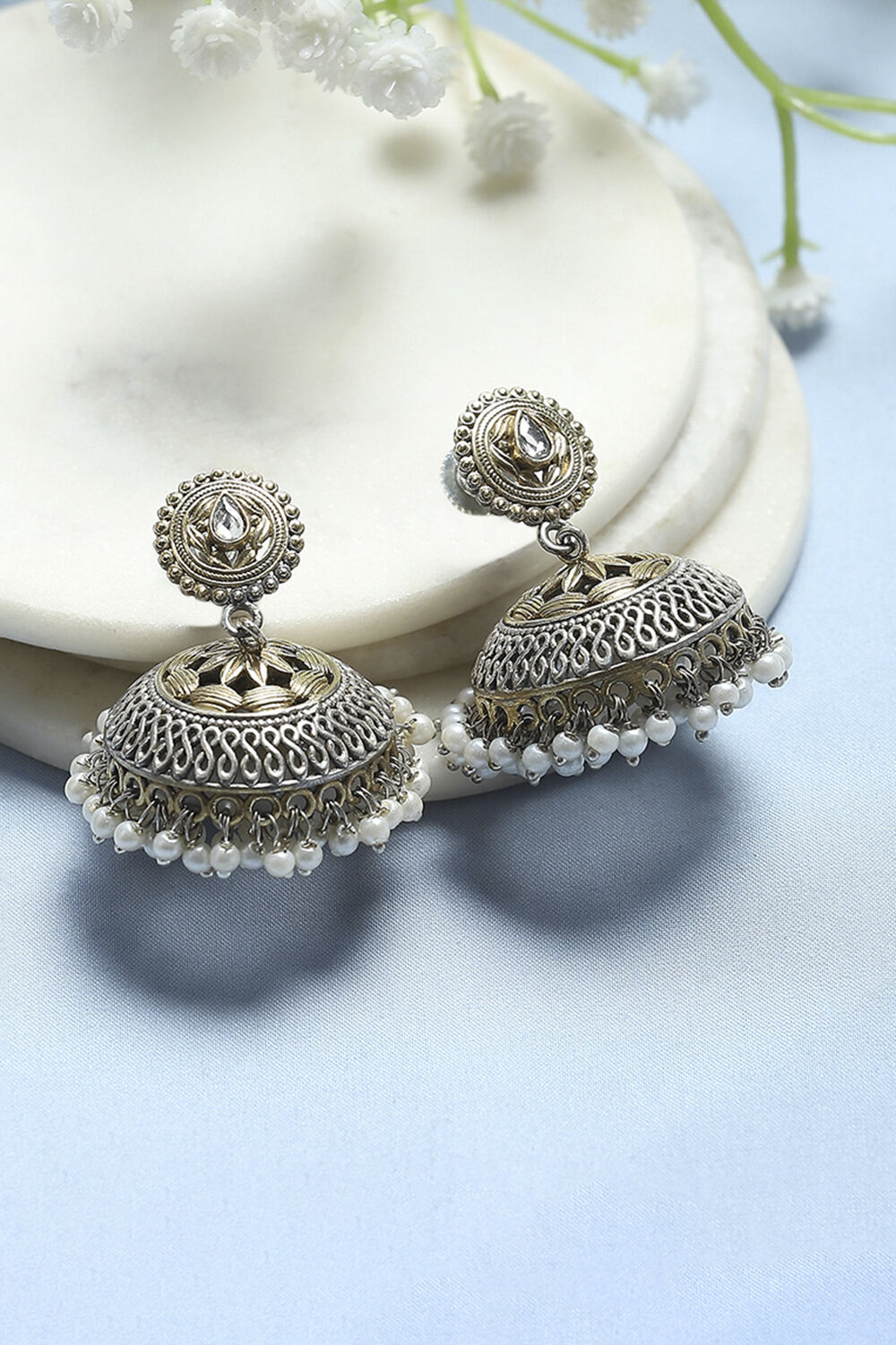 Oxidised Gold Brass Jhumka image number 0