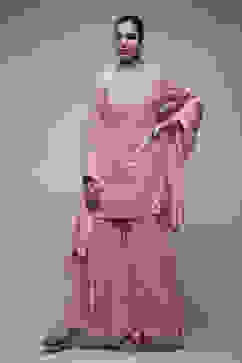 Pink Viscose Garara Suit Set image number 1