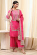 Ochre Yellow Cotton Blend Straight Suit Set image number 5