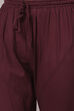 Wine Cotton Silk Flared Kurta Churidar Suit Set image number 4