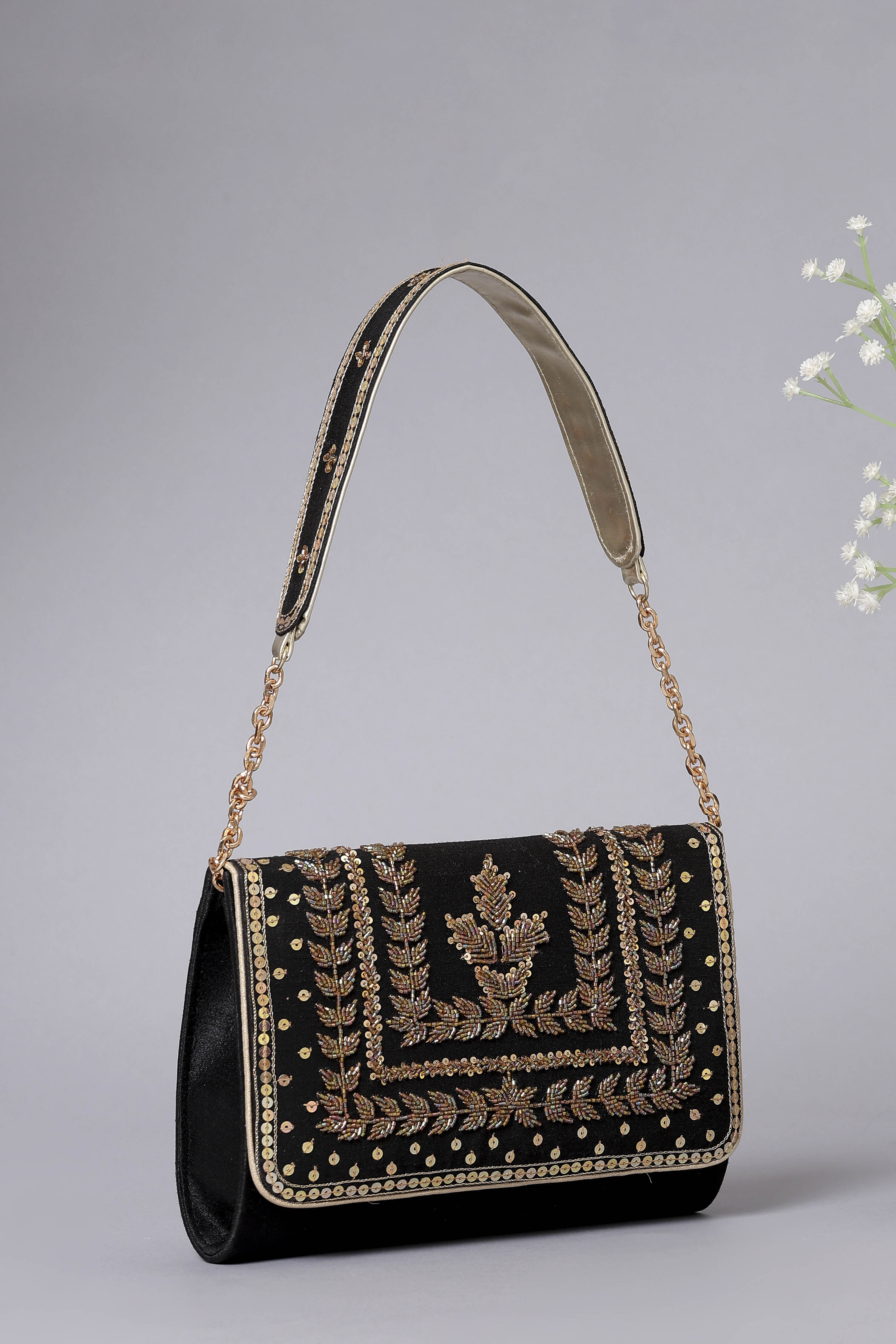 Black Zardosi-Inspired Clutch image number 3