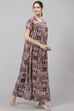 Brown Straight Viscose Printed Sleepwear image number 4
