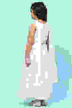 White Poly Organza Khadi Print Flared Lehenga Set image number 5