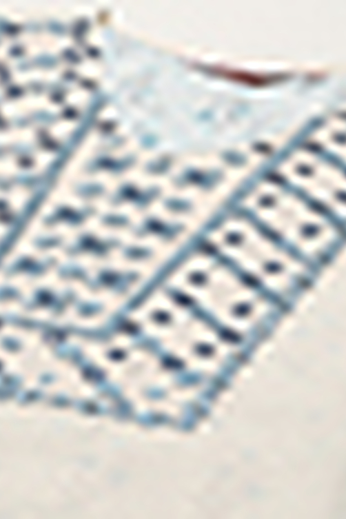 Powder Blue Cambric Narrow Kurta Pant Suit Set image number 8