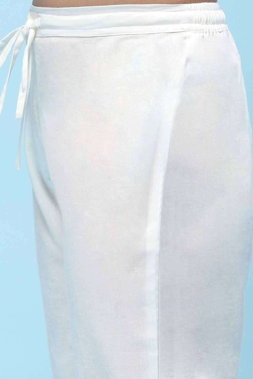 Off-White and Pink Poly Chiffon Floral Tiered Suit Set image number 2