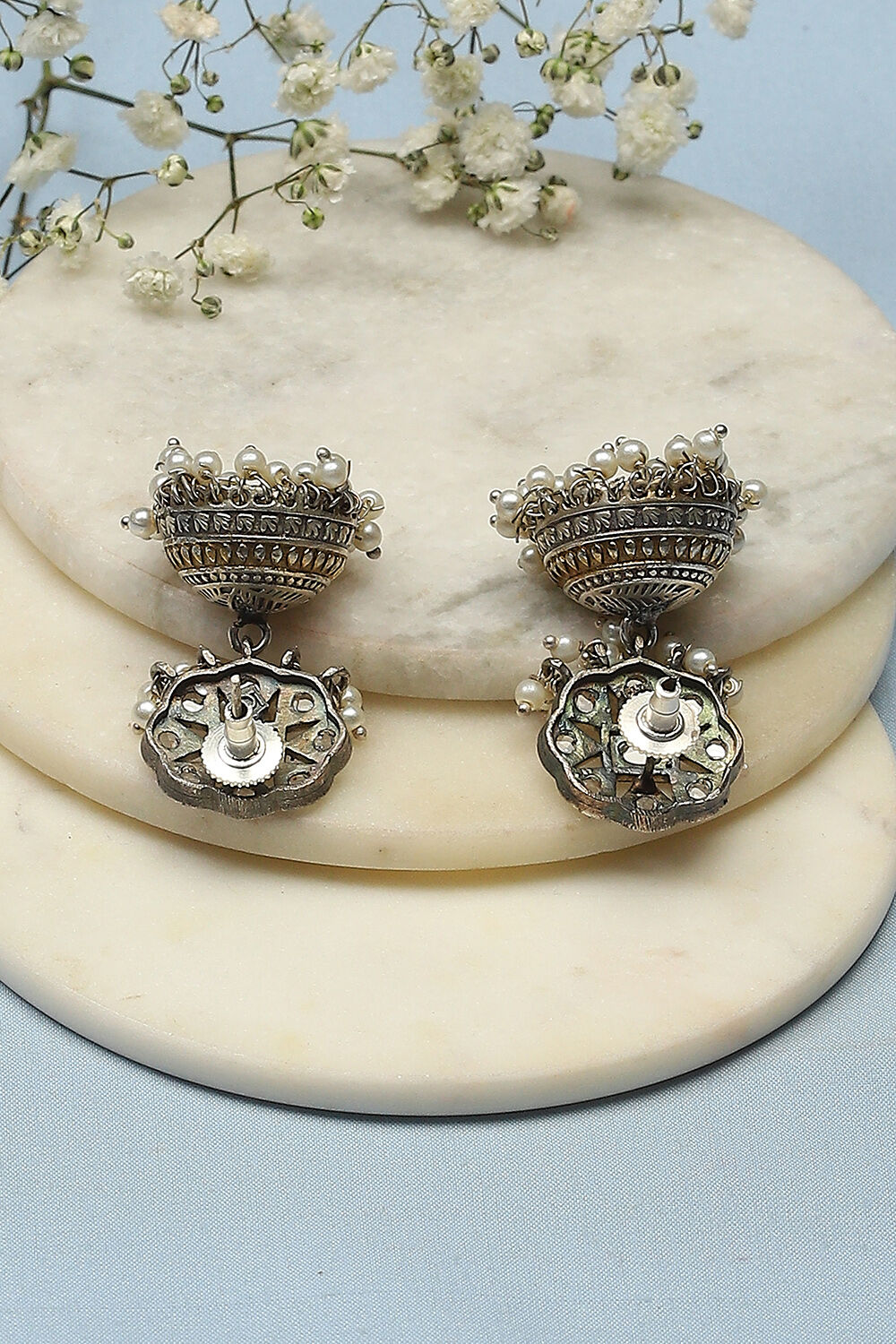 Gold Silver Brass Earrings image number 2