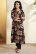 Black Poly Viscose A Line Kurta