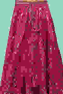 Fuchsia Polyester Short Kurta Printed Suit Set image number 2