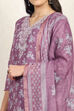 Mauve Linen Blend Digital Print Unstitched Suit Set image number 2