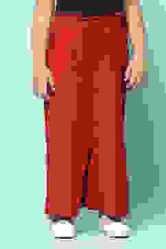 Blue & Rust Cotton Solid Pants image number 5