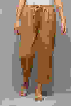 Antique Gold Polyester Slim Printed Pants image number 5