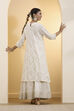 Off-White Viscose Rayon Straight Kurta image number 3