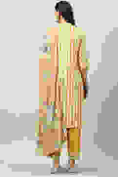 Mustard Viscose Straight Kurta Pants Suit Set image number 4