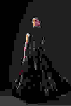 Rohit Bal Black Cotton Silk Anarkali Printed Suit Set image number 6