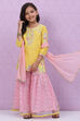 Yellow Poly Cotton Sharara Kurta Garara Suit Set image number 0