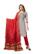 Grey Cotton Satin Easy Stitch Suit Set image number 0